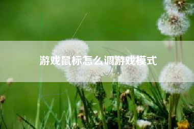 游戏鼠标怎么调游戏模式