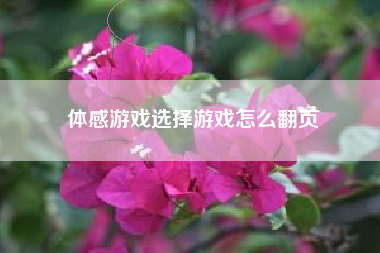 体感游戏选择游戏怎么翻页
