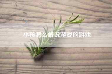 小孩怎么解说游戏的游戏