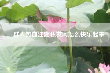 一群人热血江湖私发网怎么快乐起来