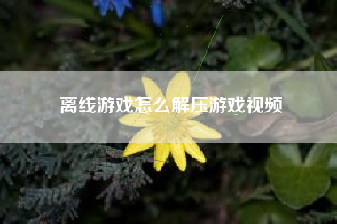 离线游戏怎么解压游戏视频