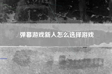 弹幕游戏新人怎么选择游戏