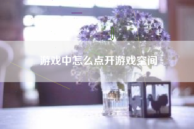 游戏中怎么点开游戏空间